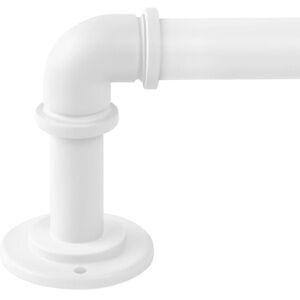 White Industrial Curtain Rods for Windows 66 to 120 Inch(5.5-10 ft)